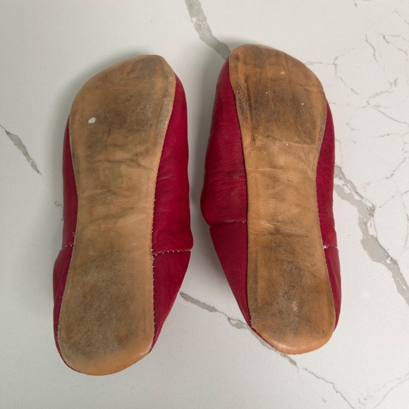 Handmade Leather Moroccan Beaded Slippers Women’s Small - Picture 3 of 6